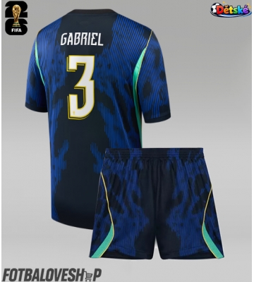 Brazílie Gabriel Magalhaes #3 Dětské Venkovní Dres MS 2026 Krátký Rukáv (+ trenýrky)